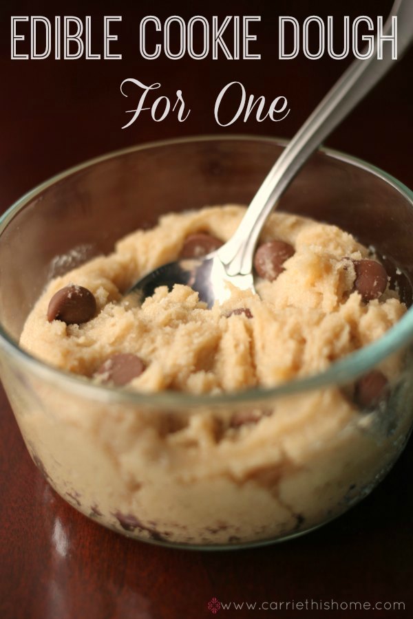 Edible cookie dough for one. Great way to enjoy a sweet treat without overeating!