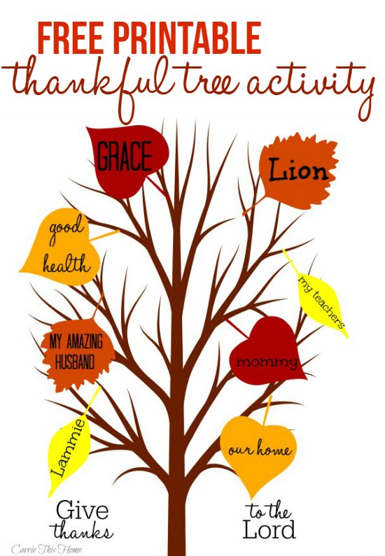 Thankful Tree Activity {Free Printable}