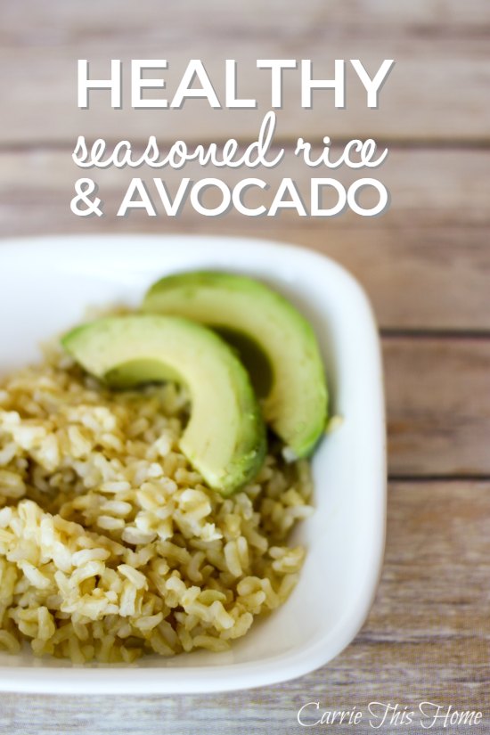 The creaminess of the avocado paired with the seasoned rice makes for a healthy meal that tastes like an indulgence! Healthy Seasoned Rice and Avocado
