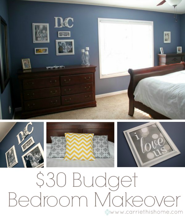 Budget Bedroom Makeover : Before and after. Small Bedroom makeover. Gray and ... : On a budget, framed canvases work really well, as well as framed prints of your travel photos in a collage.