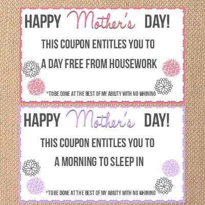 Download Free Printable Mother's Day Coupons