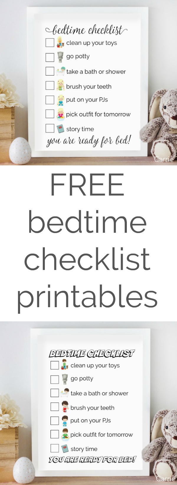 Free Bedtime Checklist Printable Carrie This Home